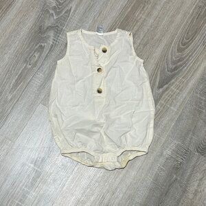 Cream Sleeveless Kids Romper